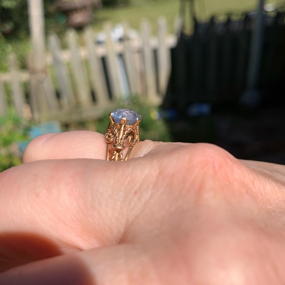14k Estate Good Quality Aquamarine ring. Vintage - Picture 5 of 7